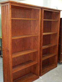 Two 36x11x72" Mission Style Book Shelves