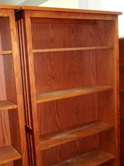 Two 36x11x72" Mission Style Book Shelves