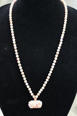 Angel Skin Coral Bead Necklace