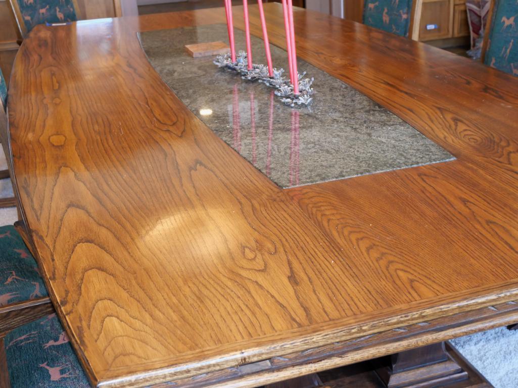 Massive 6'x10'x29"Dining Table with 10 Chairs