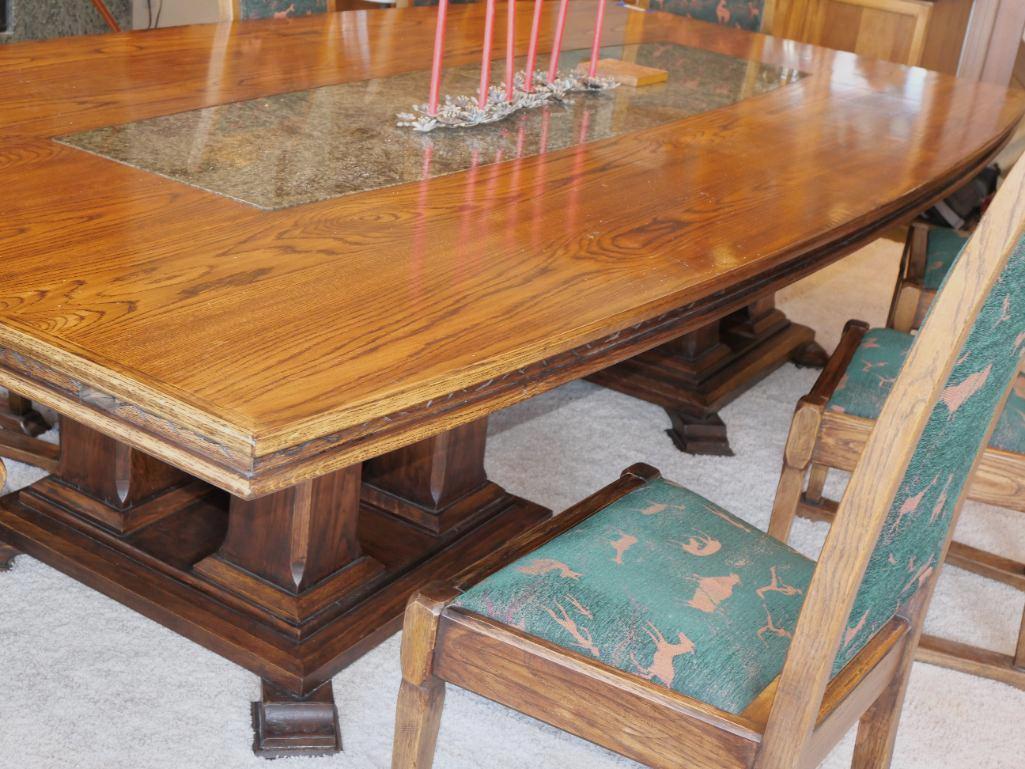 Massive 6'x10'x29"Dining Table with 10 Chairs