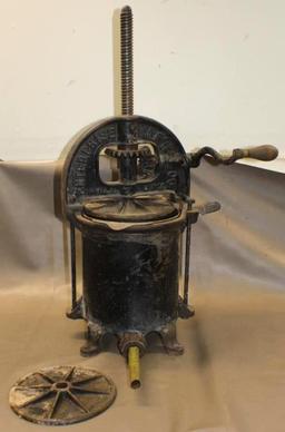 Enterprise Mfg. Co. Antique Cast-Iron Fruit Press/Sausage Stuffer