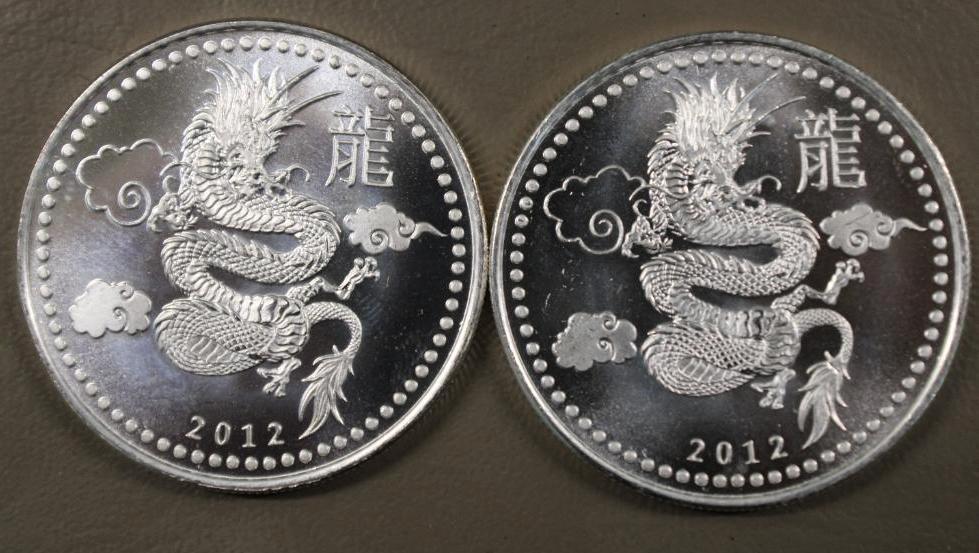 Two One Oz. Fine Silver Bullion Coins