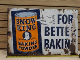 Snow King Baking Powder Metal Sign
