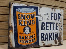 Snow King Baking Powder Metal Sign