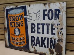 Snow King Baking Powder Metal Sign