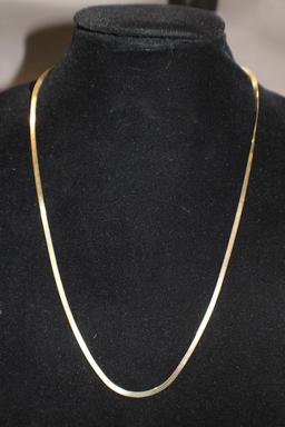 24" 14K Gold Flat Herringbone Chain