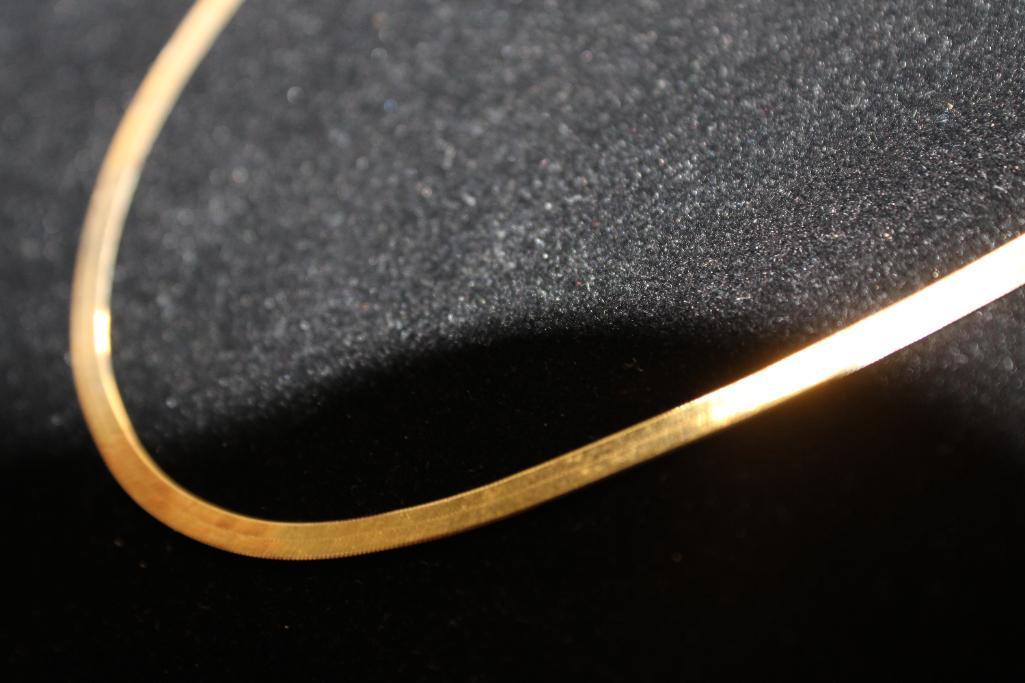 24" 14K Gold Flat Herringbone Chain