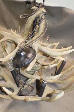 Six-Bulb Resin Antler Chandelier