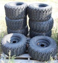 Eight Antego Tires on Wheels for ATV