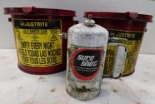 Justrite Oil Rag Containers/Sure shot Sprayer