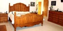 Lovely Detailed Hardwood Bedroom Set