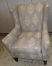 Gray Flexsteel Accent Chair with Leaf Pattern Upholstery