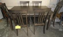 Winners Only Dark Brown Table with Six Chairs