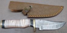 Damascus Pattern Clip Point Hunting Knife
