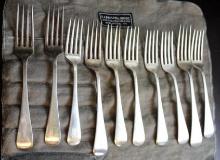 Set of 10 Sterling Silver Forks