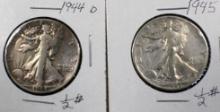 1944-D and 1945 Walking Liberty Half Dollars