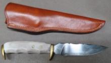 Custom Maker Marked Stag Handled Hunting Knife