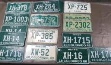 17 Mixed Colorado License Plates from the 1960s and 1970s