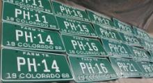 Colorado Farm Truck Plates from 1968 and 1970