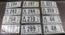 Collection of Colorado License Plates from 1955