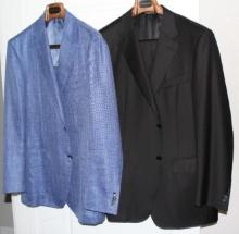 Black Canali Suit and Blue Blazer