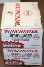200 Rounds Winchester 9mm Luger Ammunition