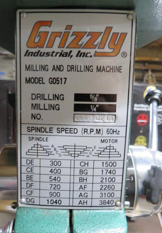 Grizzly G0517 Mill Drill