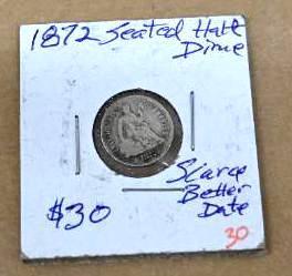 1872 Seated Half Dime