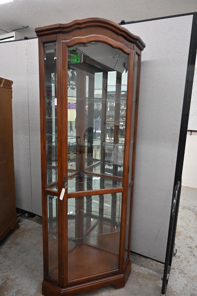 Corner Display Cabinet with Glass Shelves