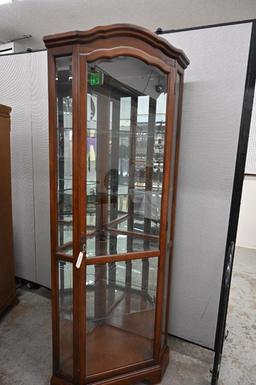 Corner Display Cabinet with Glass Shelves