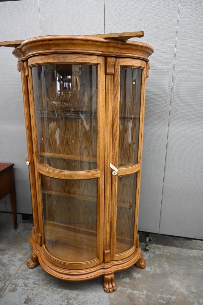 Carved Glass Display Cabinet