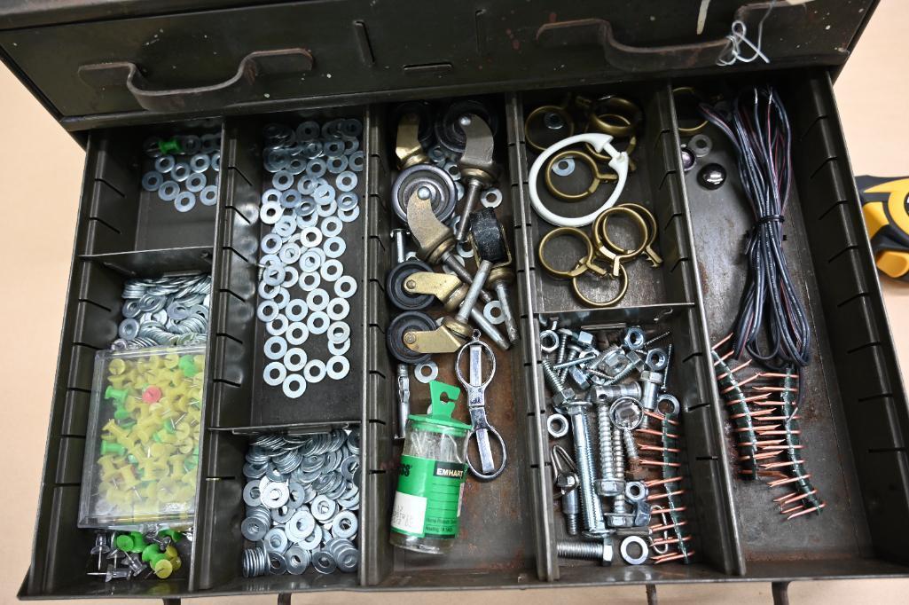 Three Drawer Hardware Cabinet with Contents