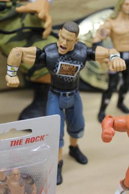 Great Collection of Wrestling Action Figures Like The Rock and John Cena