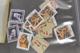 Collection of Unused US Postage Stamps with 2 Embossed 3 Cent Envelopes with Errors
