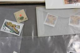 Collection of Unused US Postage Stamps with 2 Embossed 3 Cent Envelopes with Errors