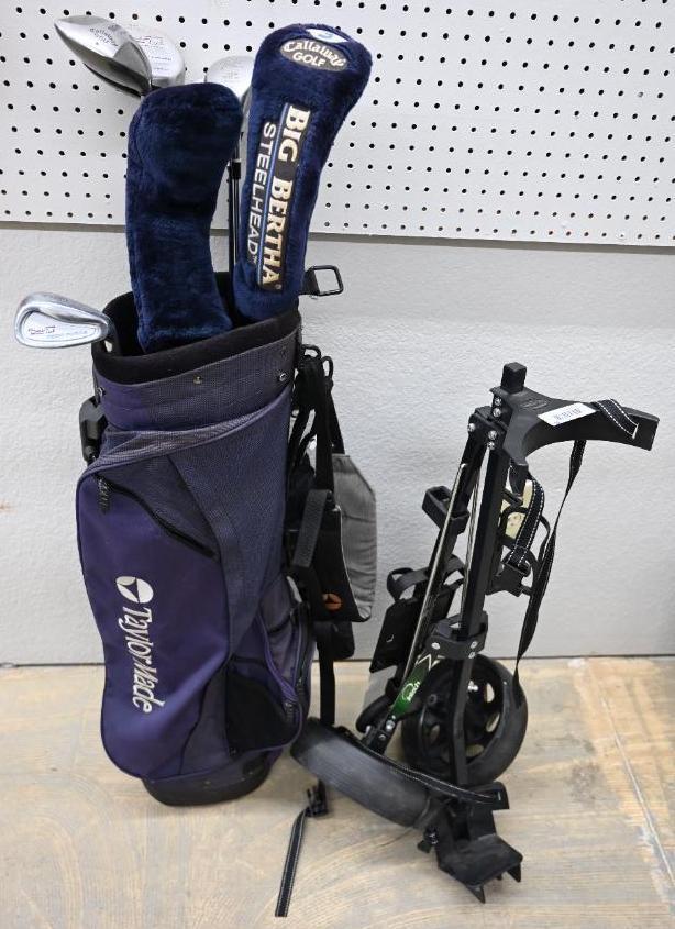 RH Golf Clubs with Taylormade Bag & Intech Cart