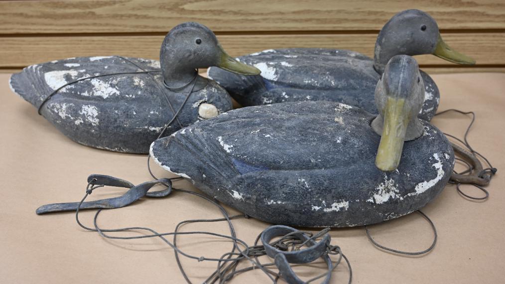 Three Herters Duck Decoys with Styrofoam Body & Plastic Heads