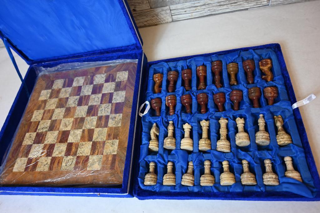 Stone Chess Set with Case