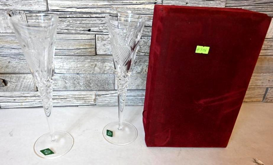 Two Shannon Crystal 10.5" Champagne Glasses