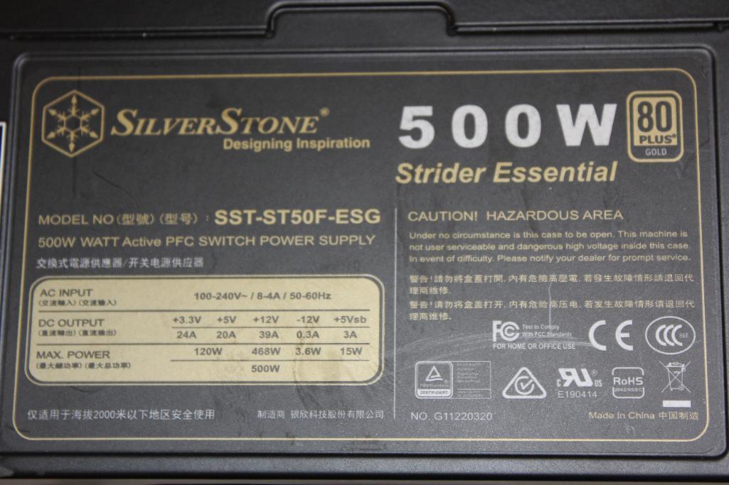 Two Units SilverStone 500W Strider Essential Power Supply Model No. SST-ST50F-ESG