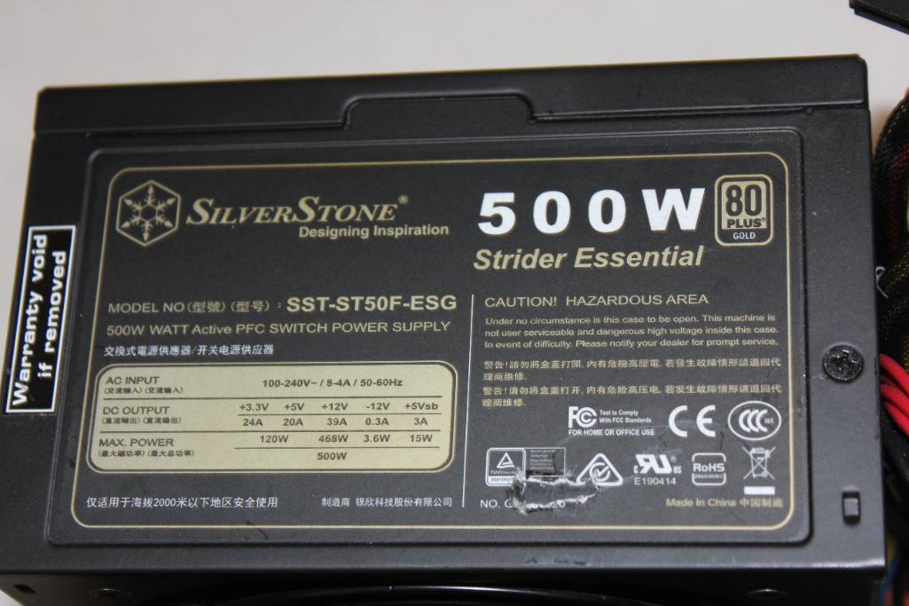 Two Units SilverStone 500W Strider Essential Power Supply Model No. SST-ST50F-ESG