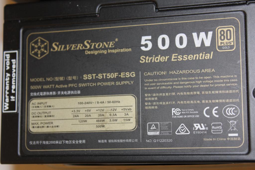 Two Units SilverStone 500W Strider Essential Power Supply Model No. SST-ST50F-ESG