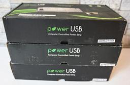Three Power USB Power Strips