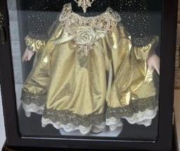 Porcelain Doll with Display Cabinet