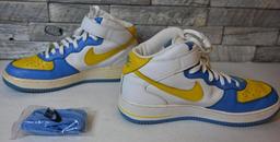 Nike Air Force 1 Blue & Yellow size 10 Shoes