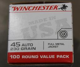 100 Rounds Winchester 45 Auto Ammunition