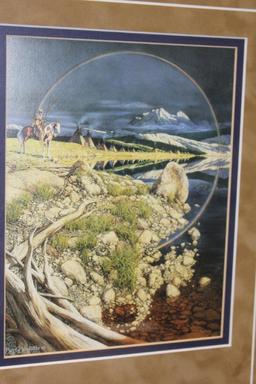 "The Sentinel" by Bev Doolittle Framed and Matted Print with Arrowhead