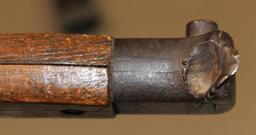 Rare Type 30 WWII Bayonet and Scabbard with Damaged Pommel from Bullet Strike