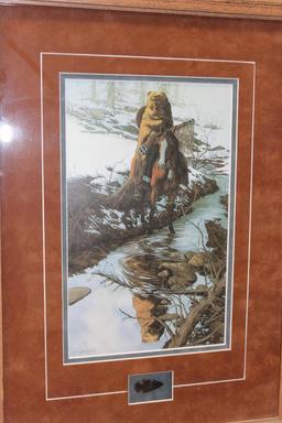 "Spirit of the Grizzly" by Bev Doolittle, Framed and Matted Print with Arrowhead
